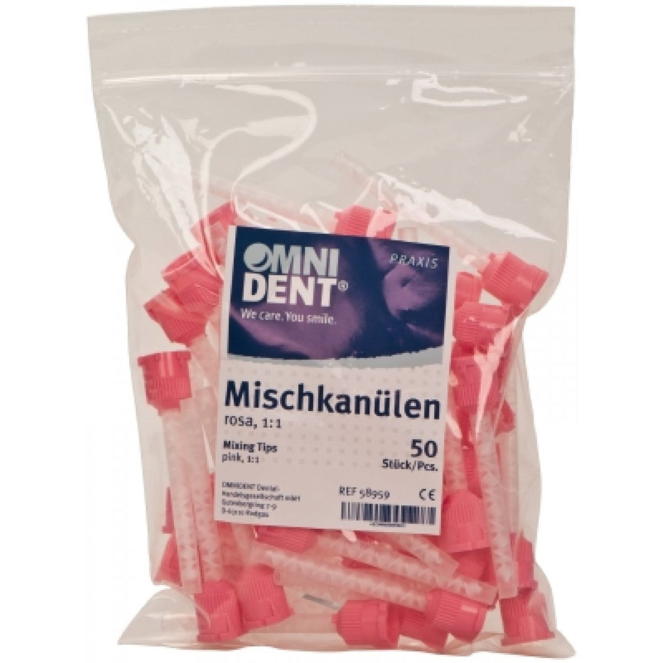 Omni mixing tips pink 1:1 bag 50 pieces