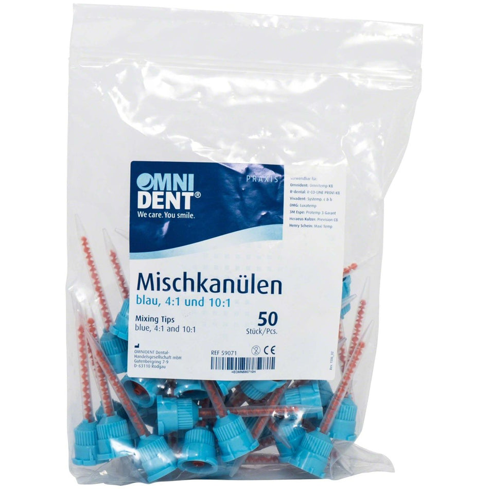 Mixing tips, 4:1 / 10:1, blue, pack of 50