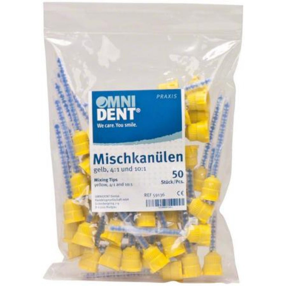 Omni mixing tips, 4:1 / 10:1, yellow, pack of 50