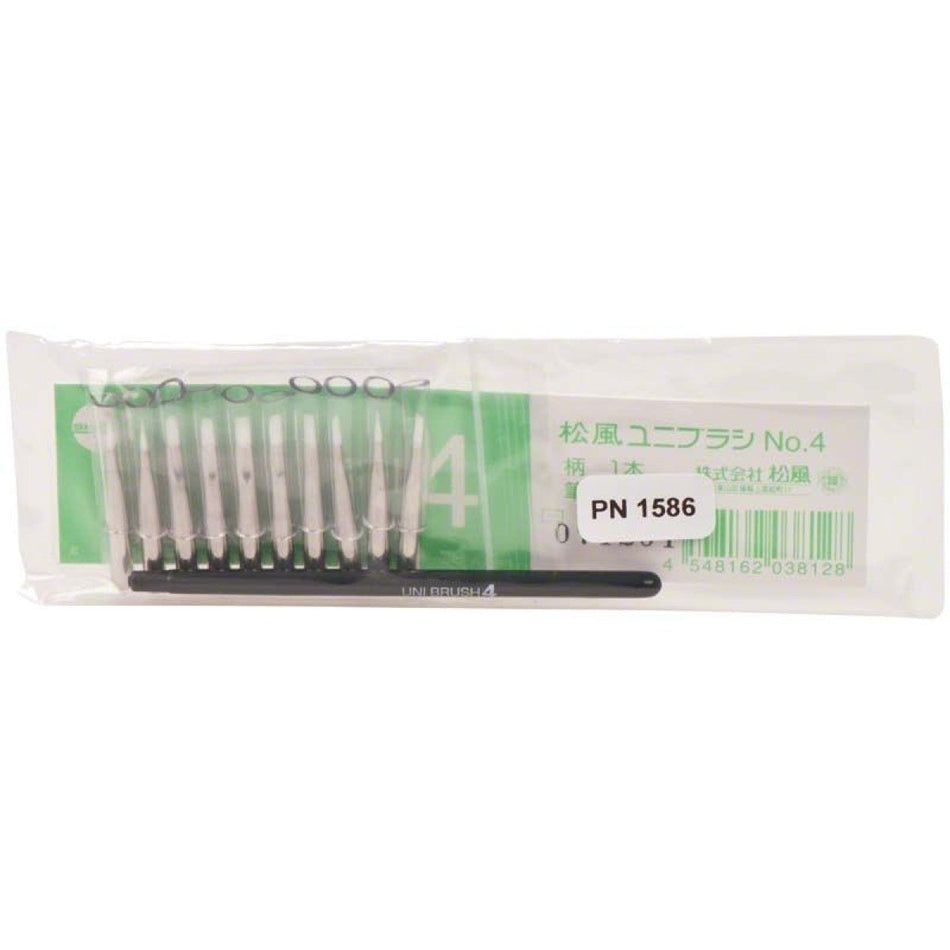 Solidex Brush No. 4 (handle + tips) 1586, 1 Uni Brush No. 4 brush handle, 10 brush tips