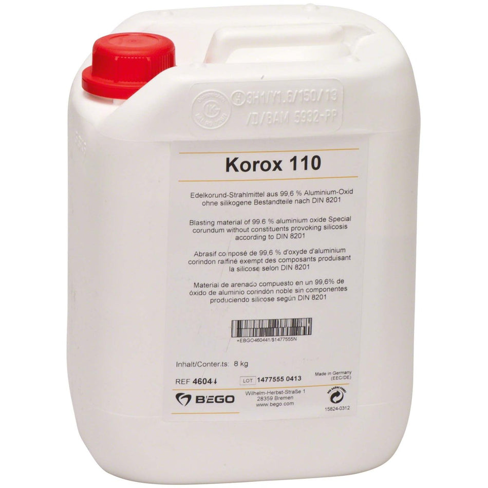 Korox Corundum, blasting agent, 110 mµ, canister of 8 kg