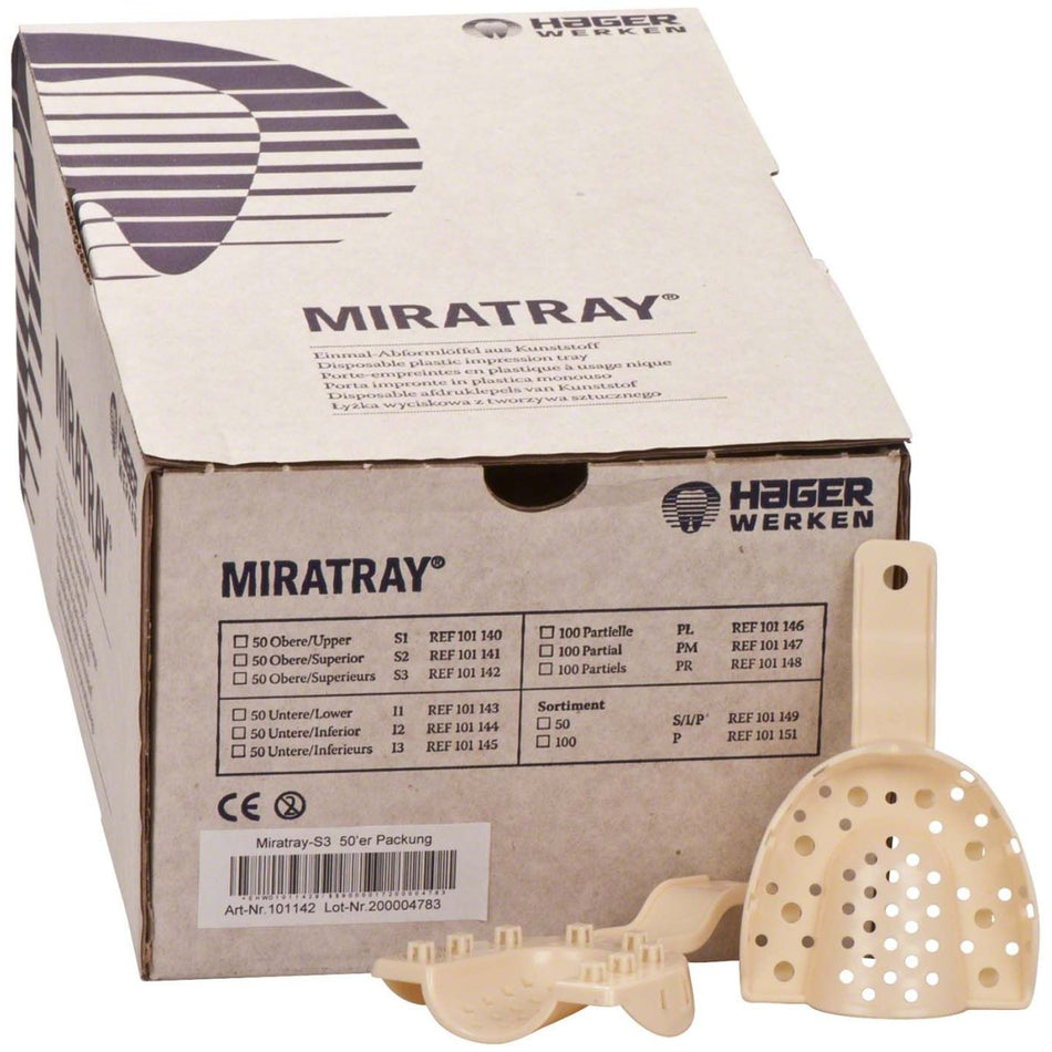 Impression tray Miratray, perforated OK, large, S3, box of 50 pieces