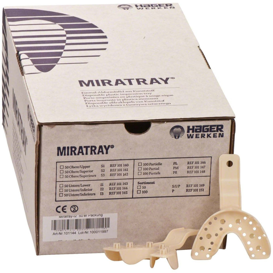 Impression tray Miratray, perforated UK, medium, I2, box of 50 pieces