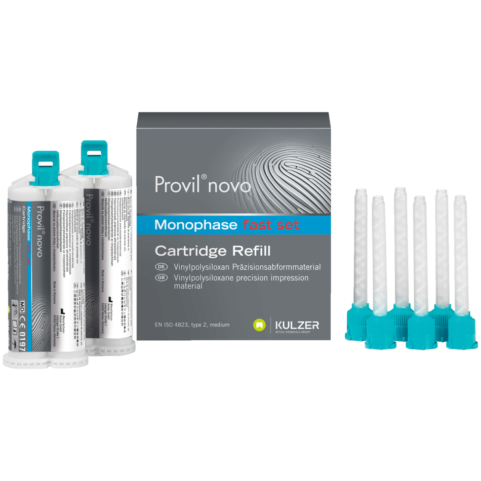 Provil novo Monophase, precision impression material, fast set, 2 cartridges of 50 ml each