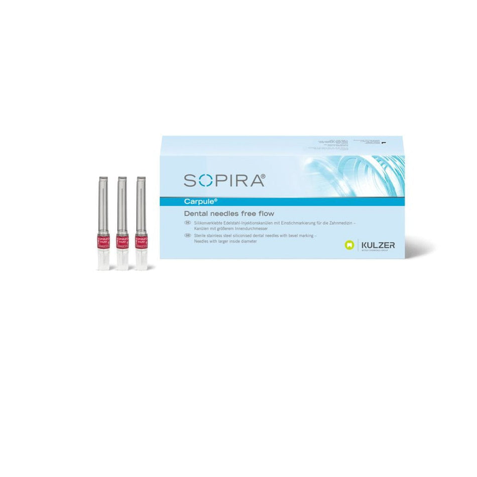 SOPIRA FREE FLOW, red, G27, 0.4 × 38 mm, long cut, pack of 100