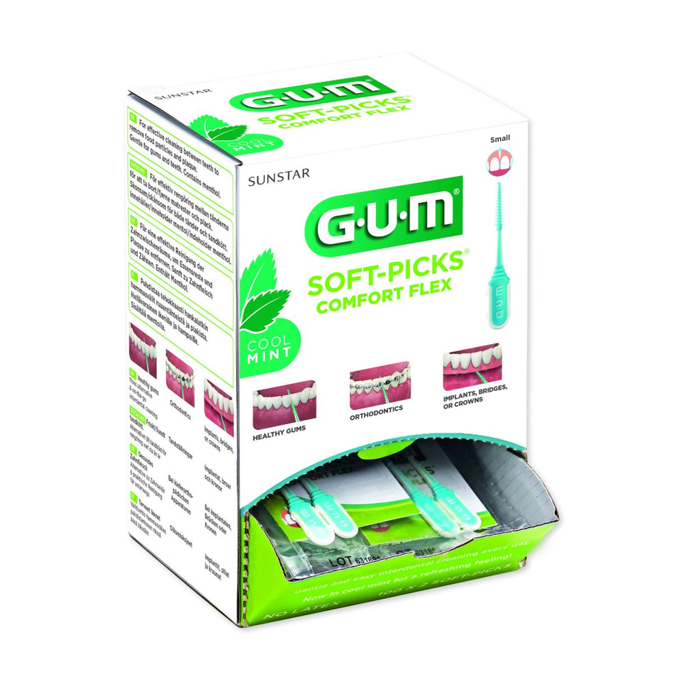 GUM SOFT-PICKS MINTY Small, dispenser box 100 × 2 brushes