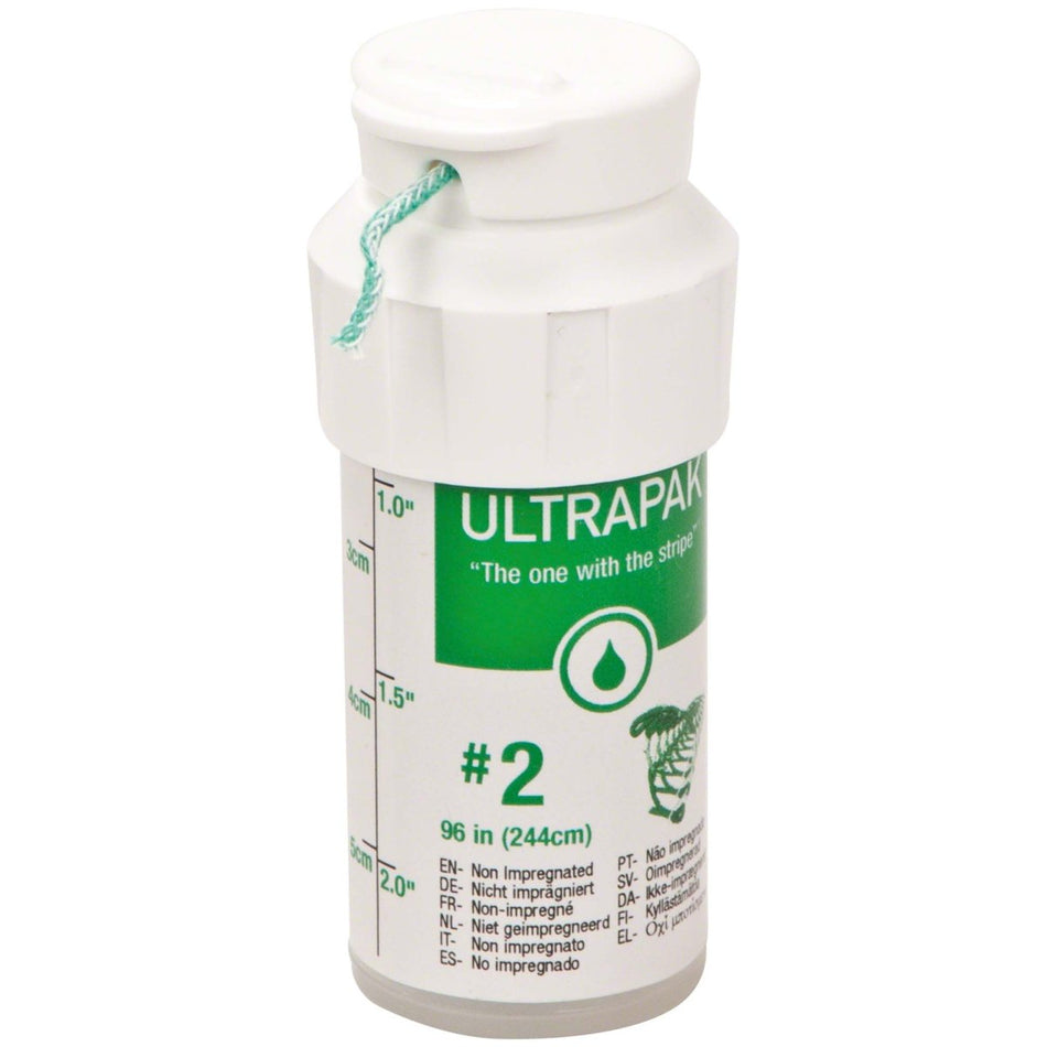 Ultrapak CleanCut, size 2, green-white, can of 244 cm of thread