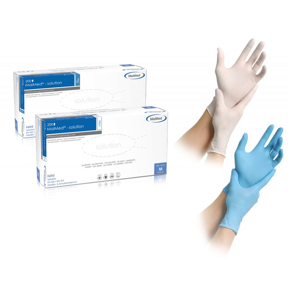 MaiMed solution Nitrile gloves powder-free white size M, 200pcs/B