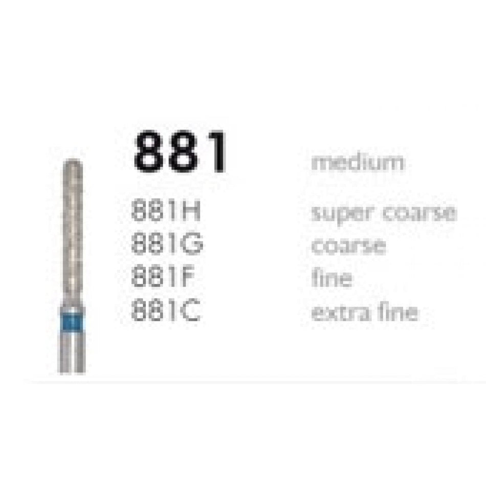 H+M diamond instruments, Fig. 881 | Diamonds 881G 016 coarse grain FG, pack of 5