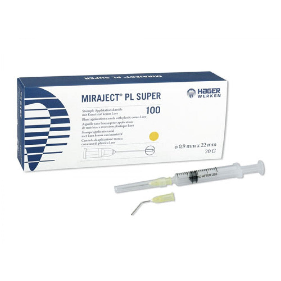 Miraject PL Super, 20G, 0.9 × 22 mm, yellow, pack of 100