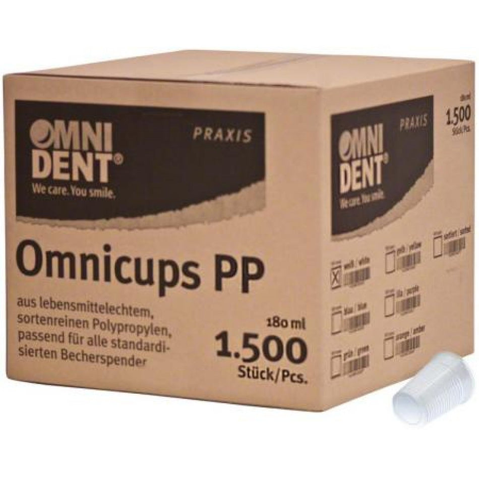 Omnicups PP white 180 ml, pack of 1500