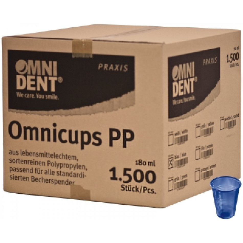 Omnicups PP, mouthwash cup, transparent-blue, pack of 1,500