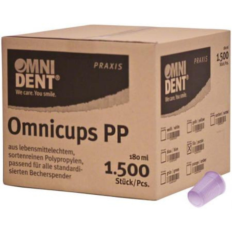 Omnicups PP box 1,500 pieces purple