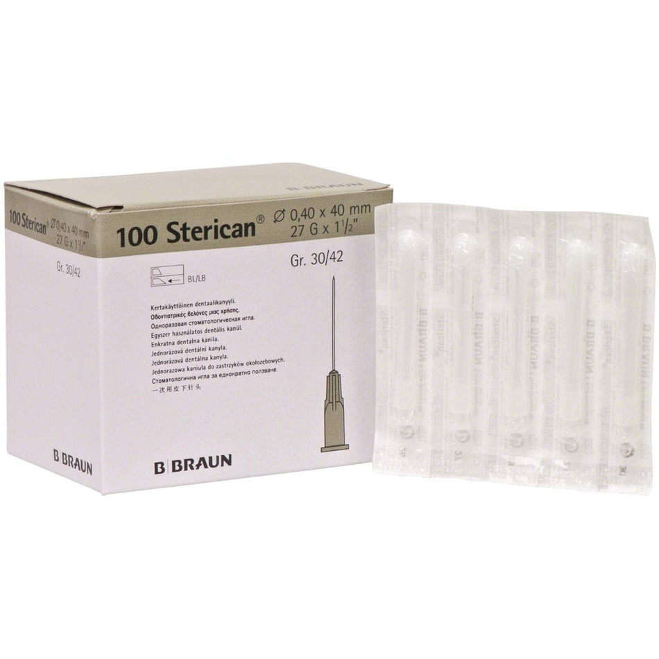 Sterican dental cannulas, 0.4 × 40 mm (30/42), G27, grey, pack of 100