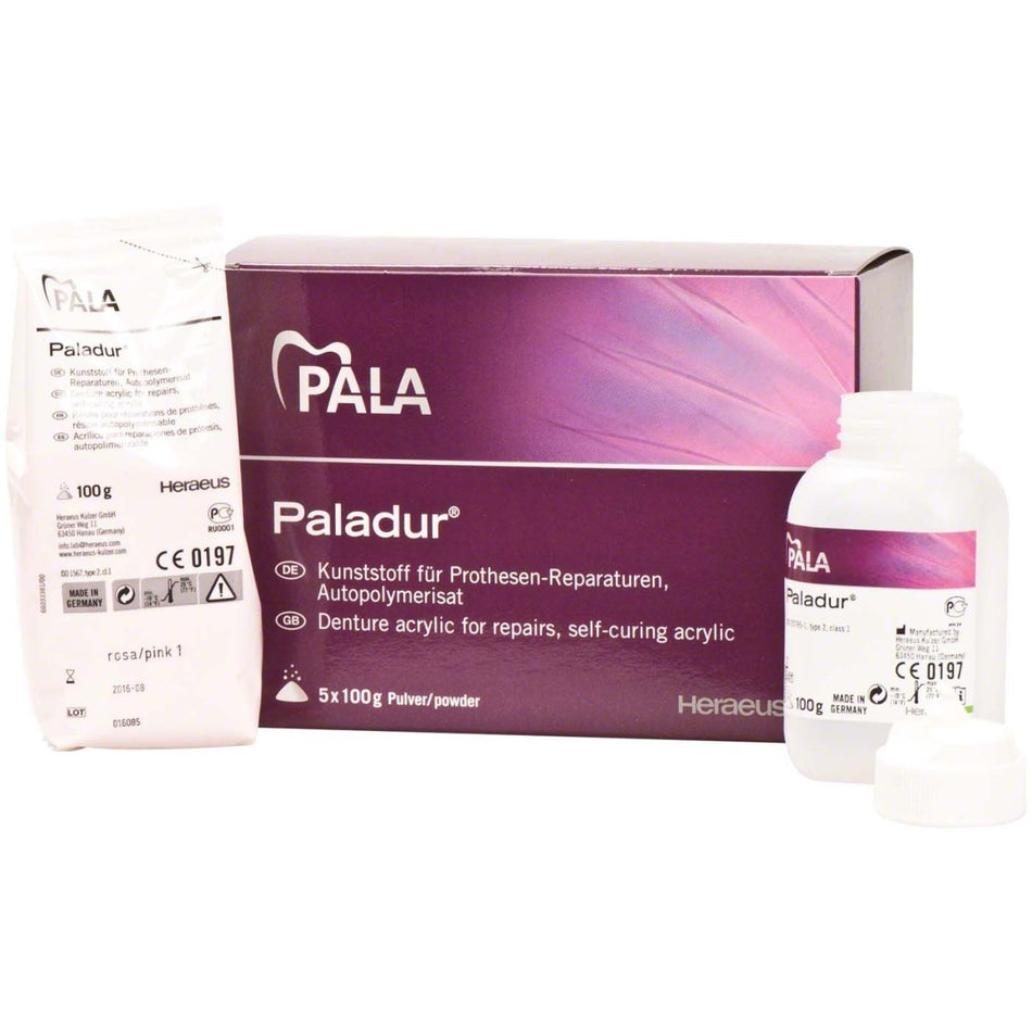 Paladur powder, denture repair resin, pink, pack of 500 g