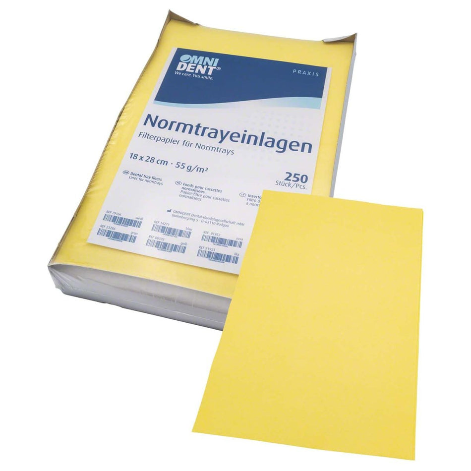 Standard tray inserts, 18 × 28 cm, yellow, pack of 250