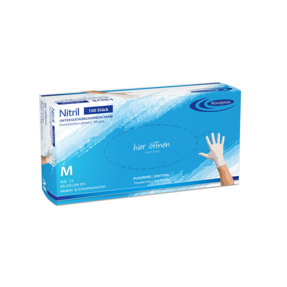 Novaprax Nitrile Gloves powder-free size M non-sterile, 100 pcs./box