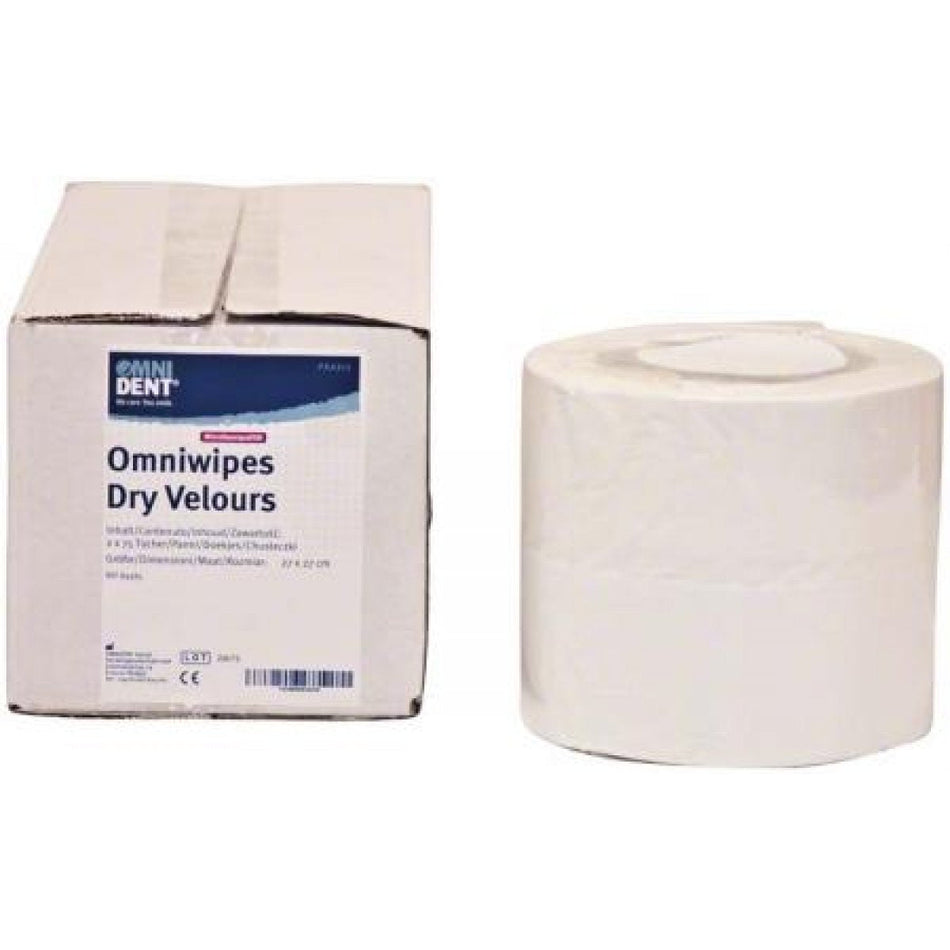 Omniwipes Dry Velours, wipes, 2 packs of 75 wipes