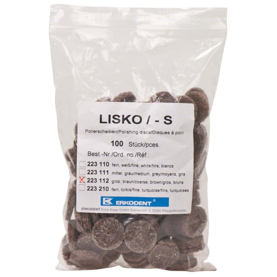 Lisko discs, 28 mm, coarse, brown, pack of 100