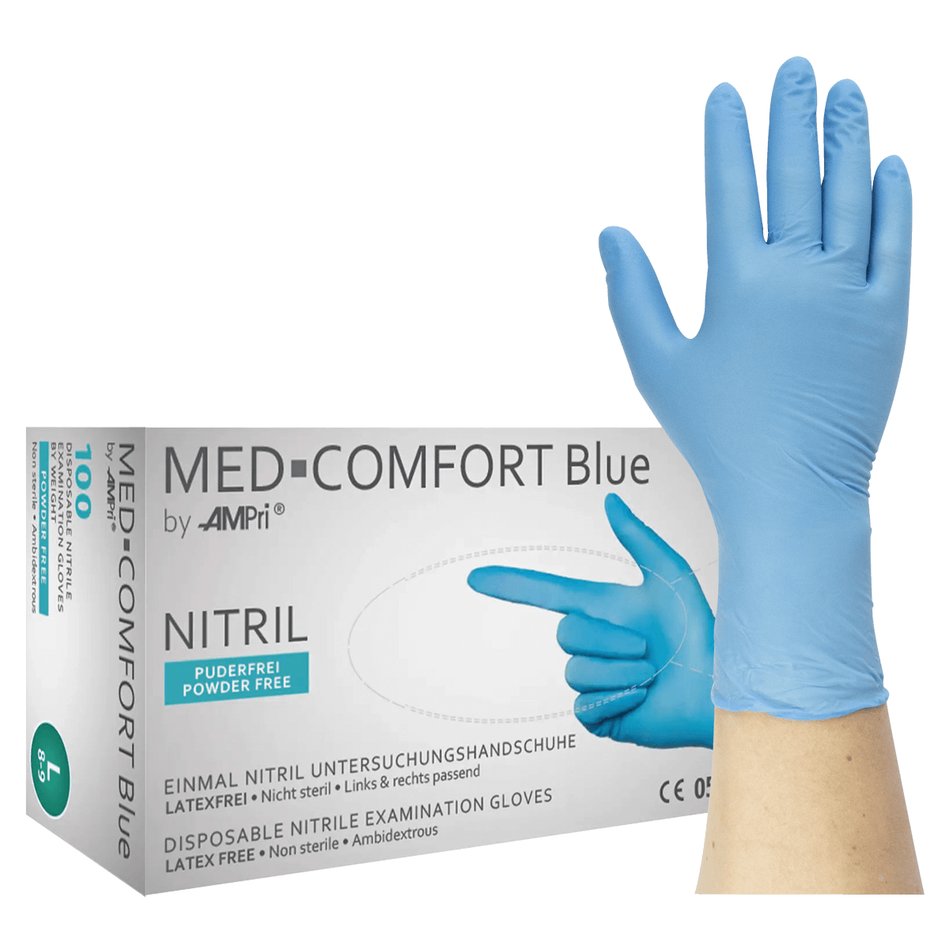 MED-COMFORT Blue - Nitrile gloves, powder-free - XL, 100 pieces