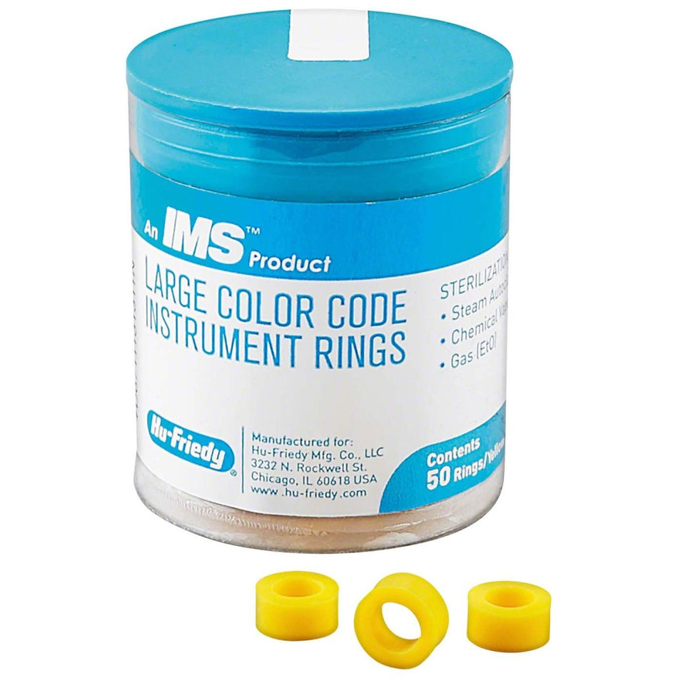 IMS coding rings large, 1285L, yellow, pack of 50