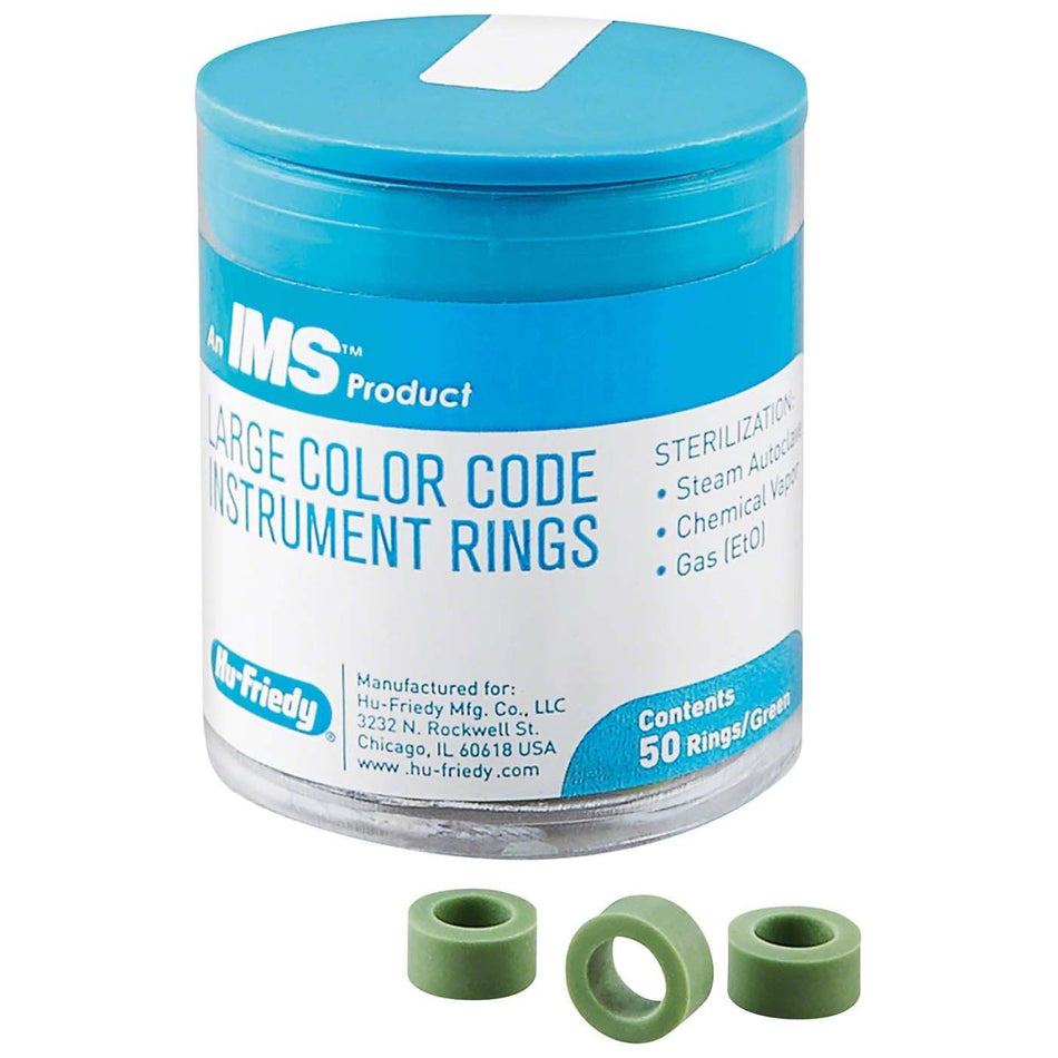 IMS coding rings large, 1287L, green, pack of 50