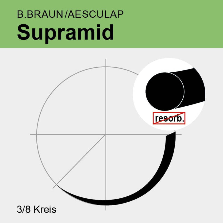 Supramid, black, pseudomonofil, DS 19 USP 4/0, length 45 cm, pack of 36