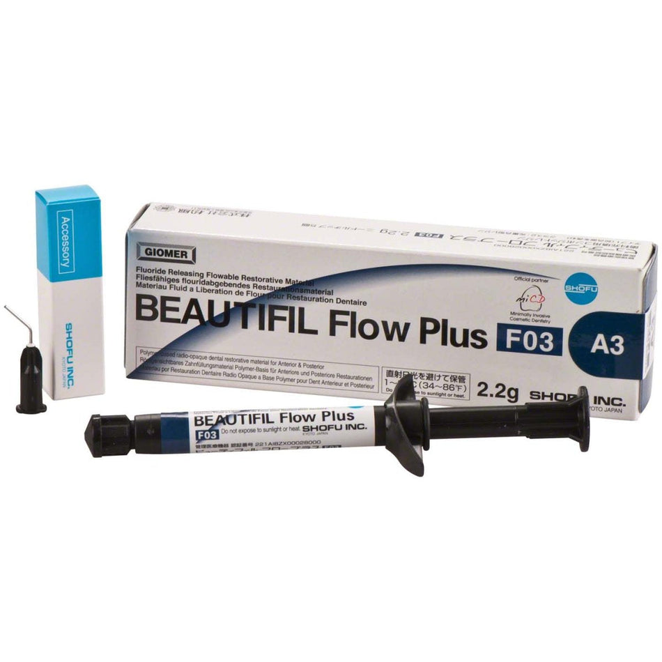 Beautifil Flow Plus, hybrid composite, F03, A3, 2.2 g syringe