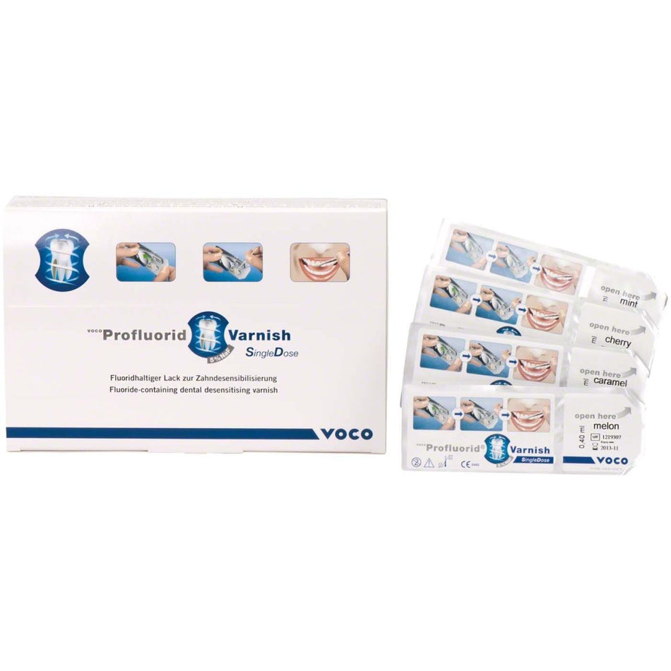 Profluorid Varnish, tooth desensitization varnish, assorted, 48 single doses of 0.40 ml each