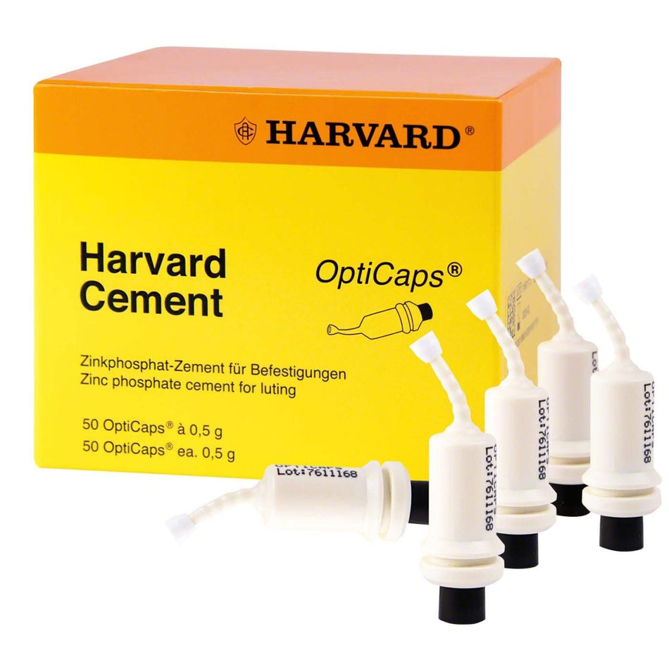 Harvard Cement OptiCaps, zinc phosphate cement, whitish yellow, pack of 50