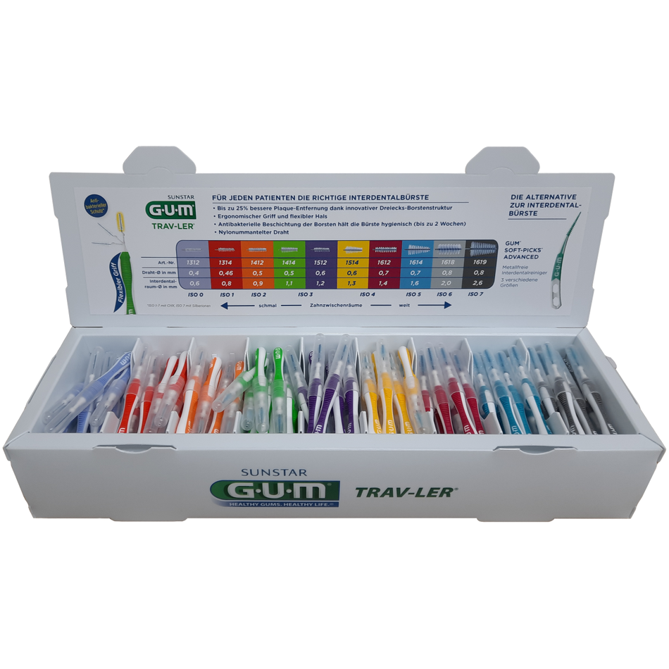 GUM Trav-Ler, interdental brushes, practice box of 180 pieces