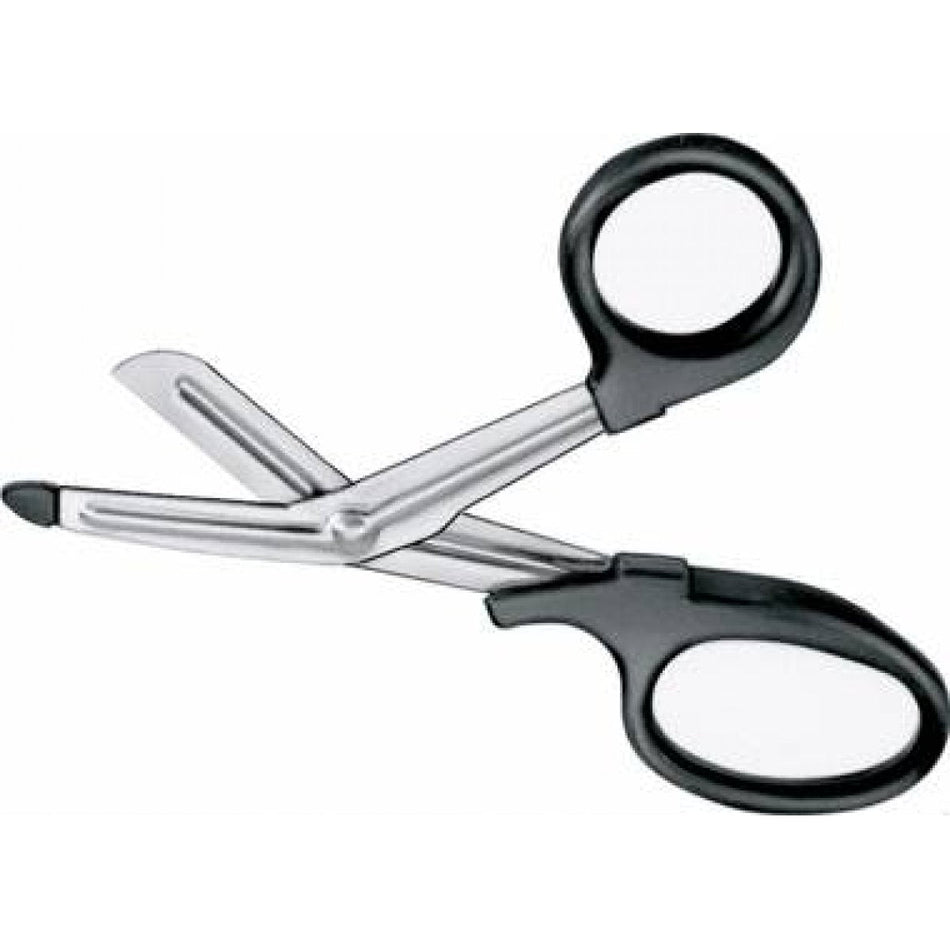 Bandage scissors, sideways angled, 180 mm (7"), black, non-sterile, piece