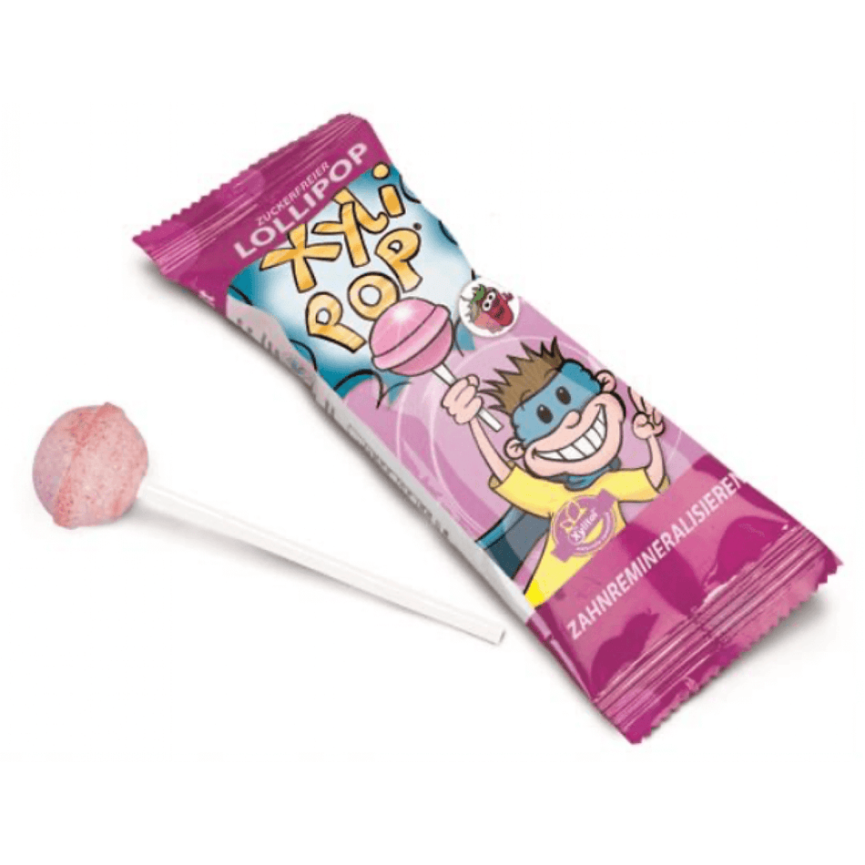 miradent XyliPOP Lollipop, 6 g, Strawberry, pack of 1