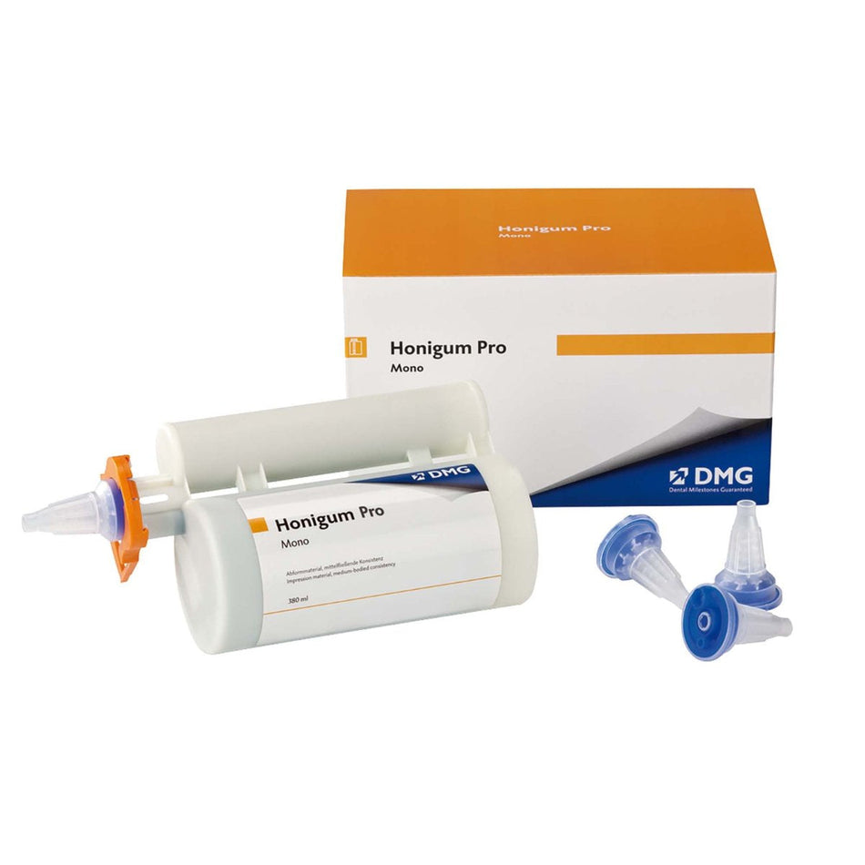 Honigum Pro Mono Fast, monophase impression material, 5 double cartridges of 380 ml each