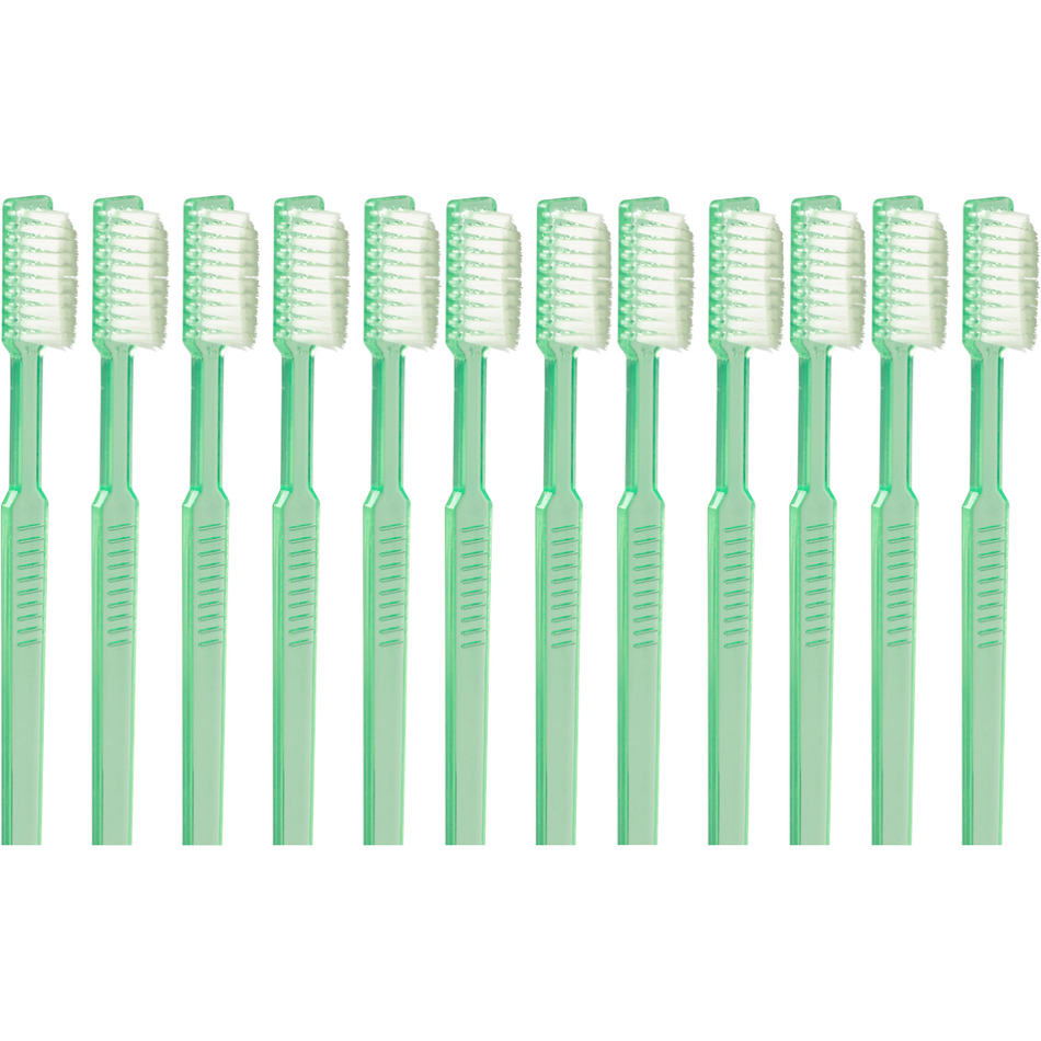 Disposable toothbrushes Color: LIGHT GREEN, Ready-to-use disposable toothbrushes with integrated paste, pack of 100