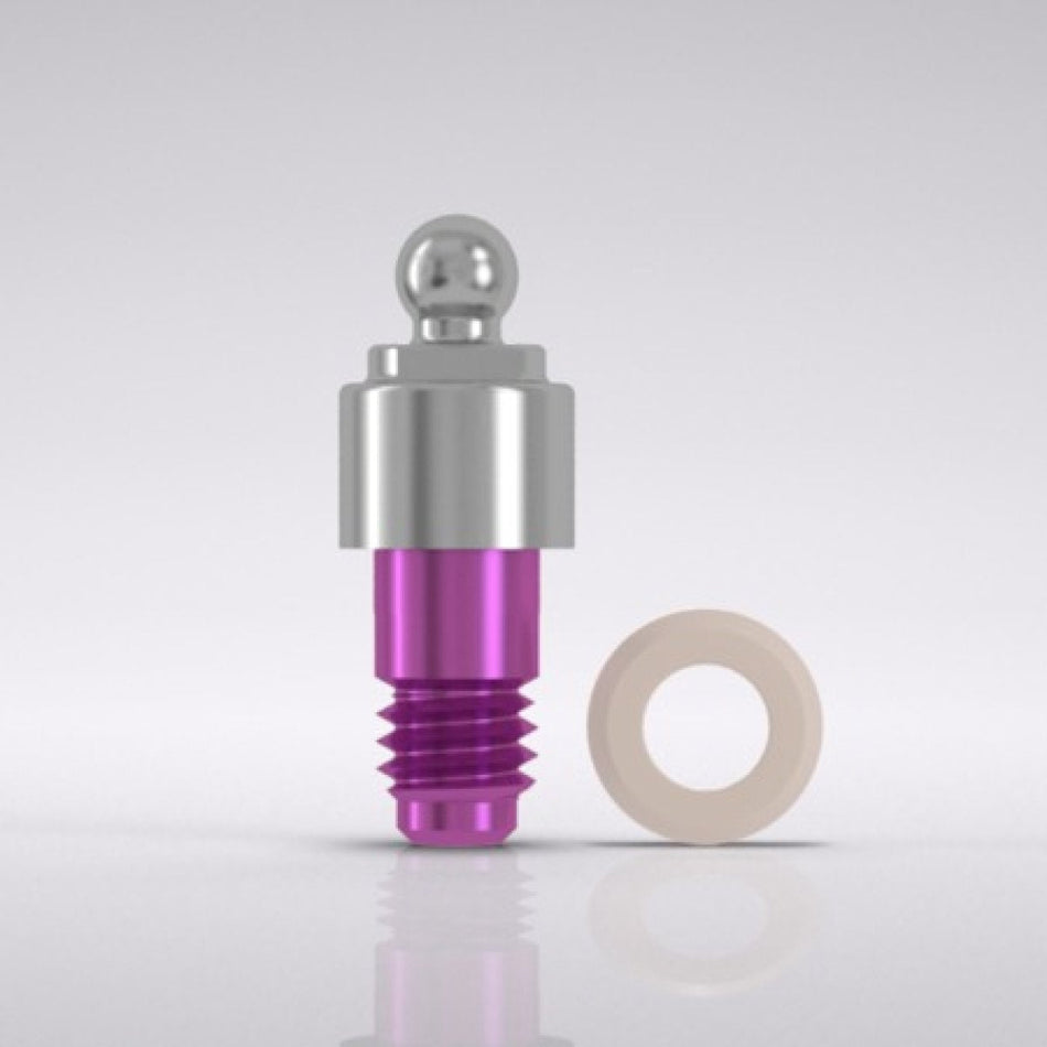 CAMLOG ball abutment, male part, Ø 4.3, GH 3.0, incl. stabilization ring