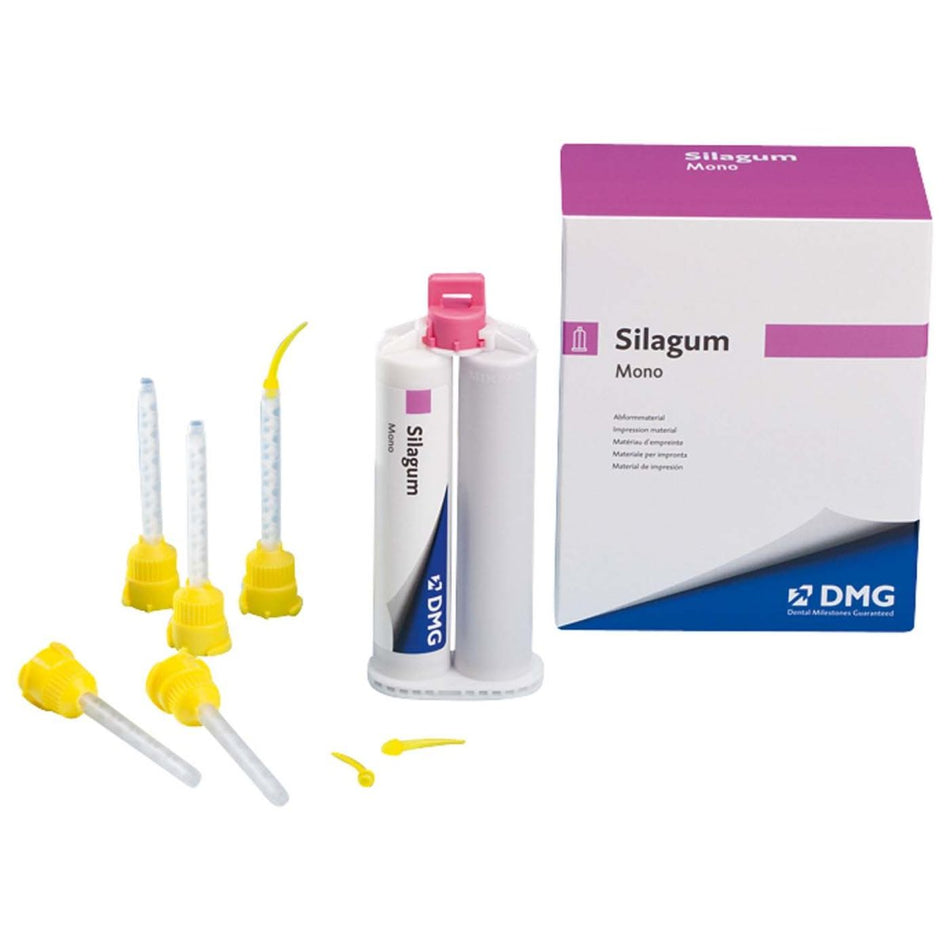 Silagum Mono, monophase impression material, 8 double cartridges of 50 ml each