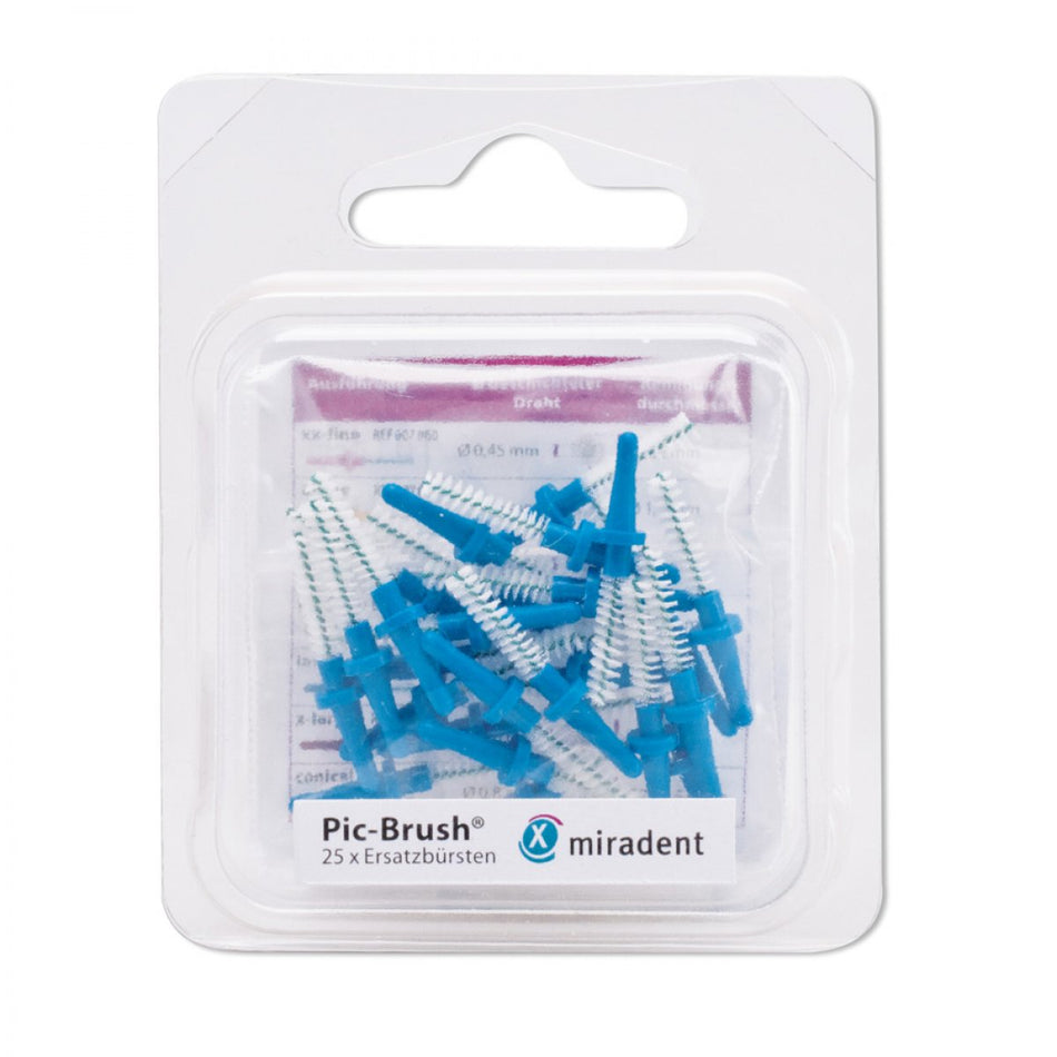 Pic Brush Replacement Brushes Blue Large Pack of 25