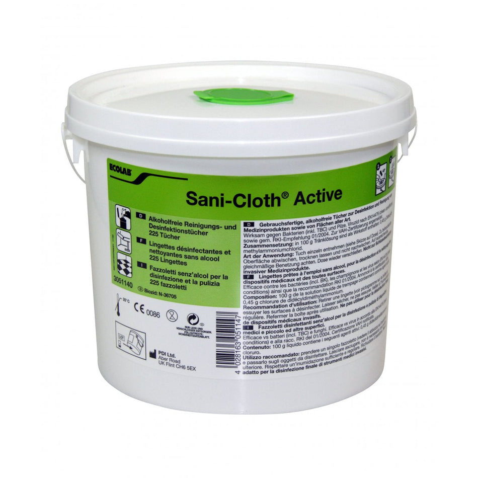 Sani-Cloth Active 225 wipes in a bucket