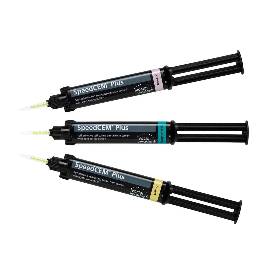 SpeedCEM Plus, composite cement, self-adhesive, self-curing, yellow, 3 syringes of 9 g each