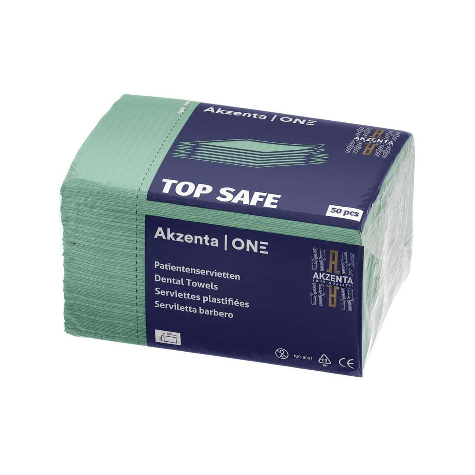 TOP SAFE patient napkins 2-ply, emerald green, 33 x 45 cm, 500 pieces