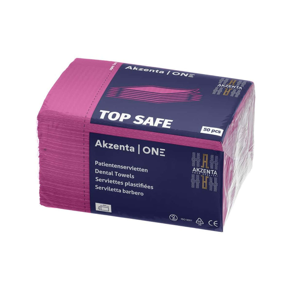 TOP SAFE patient napkins 2-ply, fuchsia, 33 x 45 cm, 500 pieces