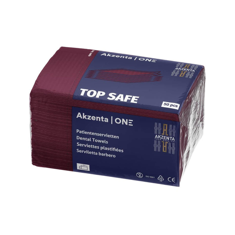 TOP SAFE patient napkins 2-ply, wine red, 33 x 45 cm, 500 pieces