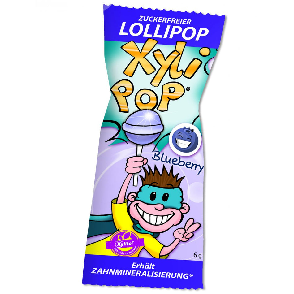 miradent XyliPOP Lollipop, 6 g, Blueberry, pack of 1