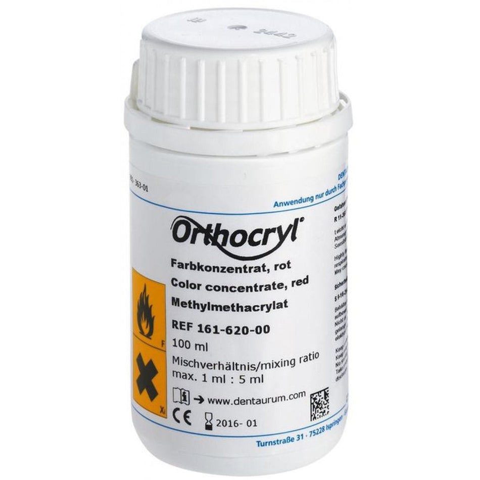 Orthocryl color concentrate, red, 100 ml