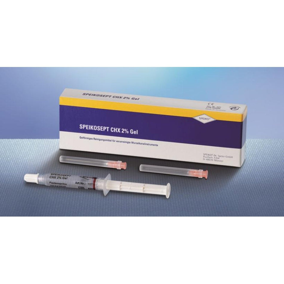 SPEIKOSEPT CHX 2% Gel Pack 3 g syringe, 3 disposable cans.