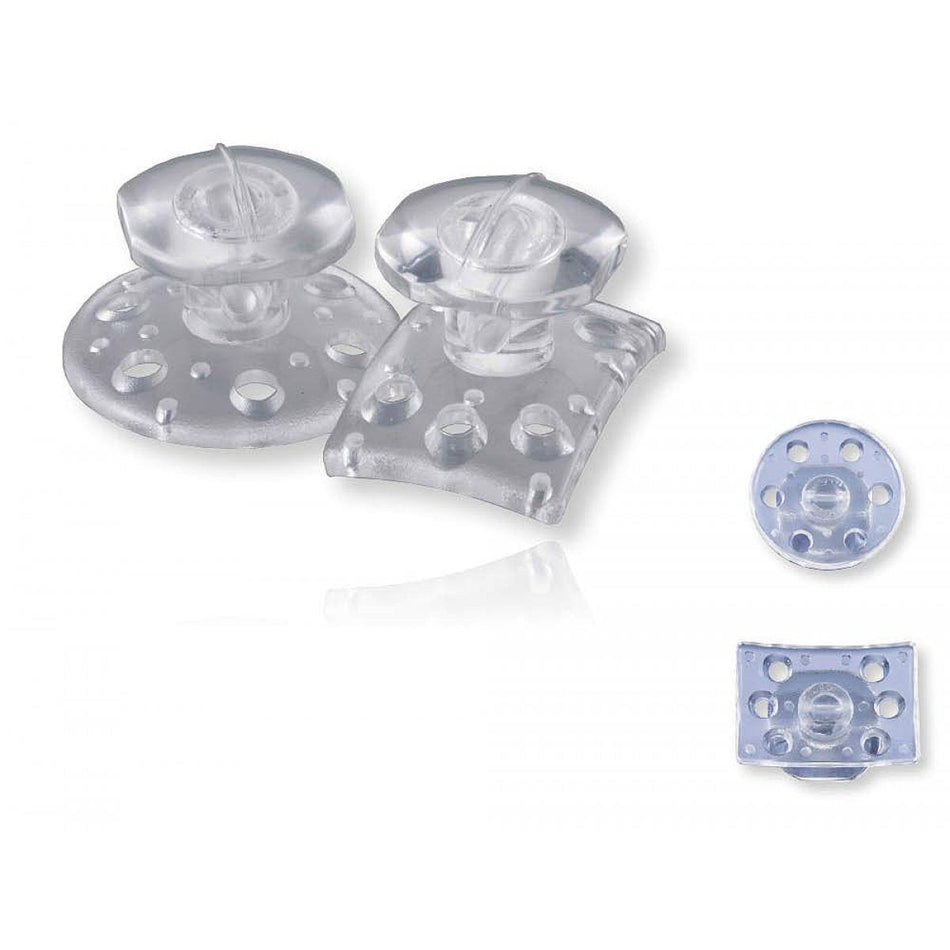 Multi Button, transparent adhesive button, round base, pack of 10