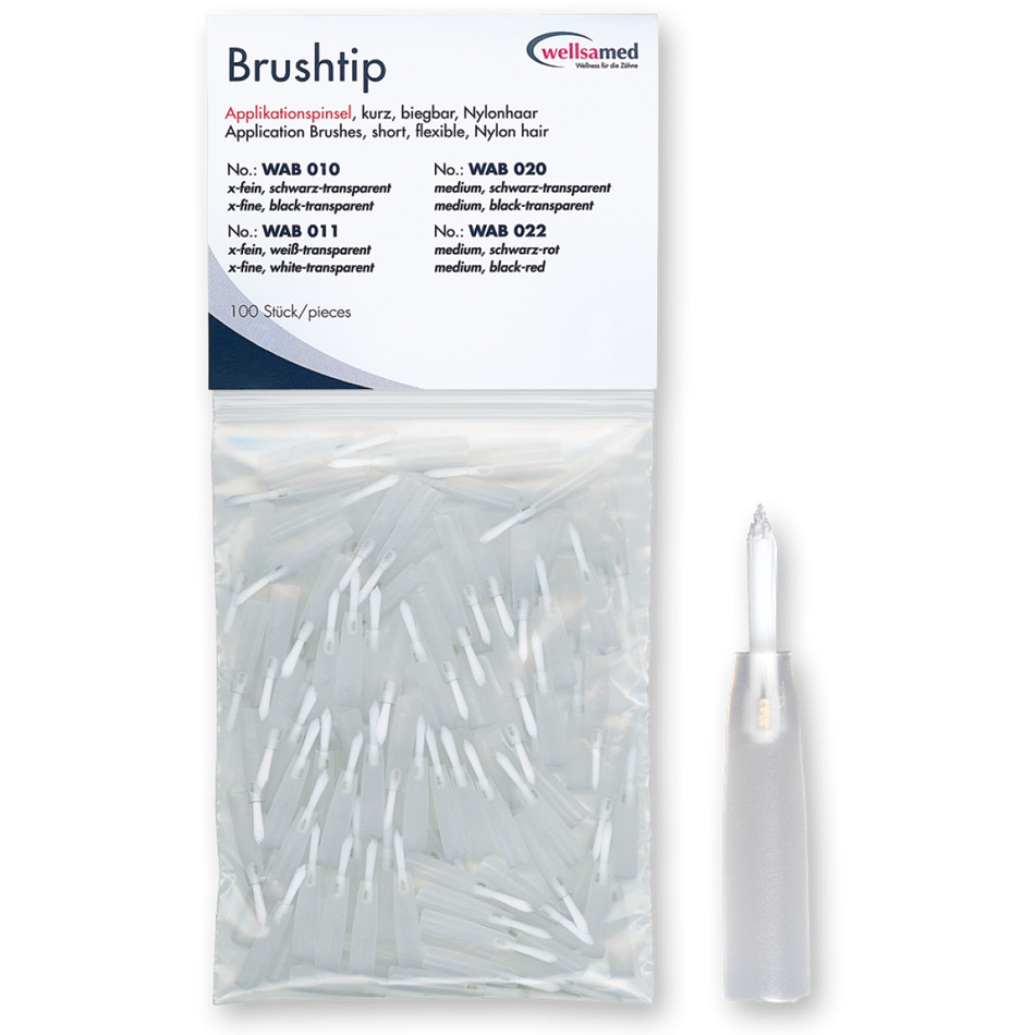 Disposable composite brushes short, 100 pieces, white/transparent, x-fine (short)