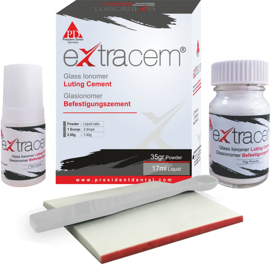 ExtraCem - Glass Ionomer Luting Cement - Powder 35 gr + 17 ml Liquid