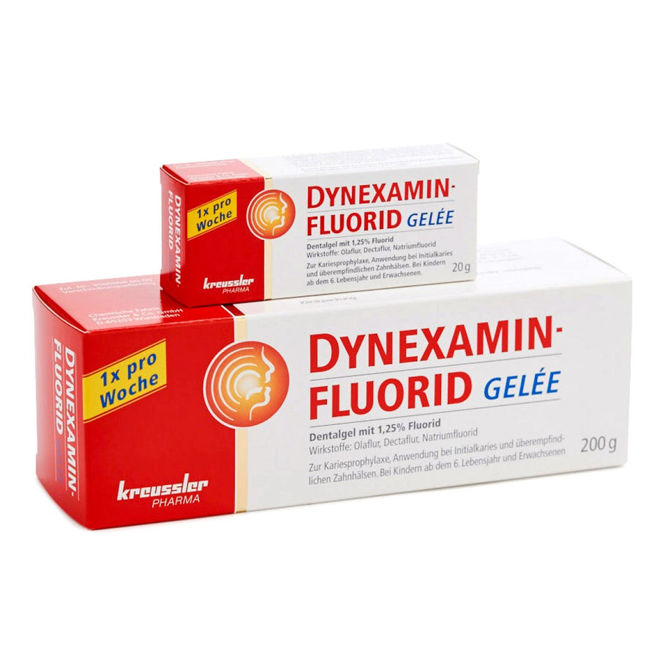 Dynexamine fluoride jelly, dental gel, 1.25%, tube of 200 g